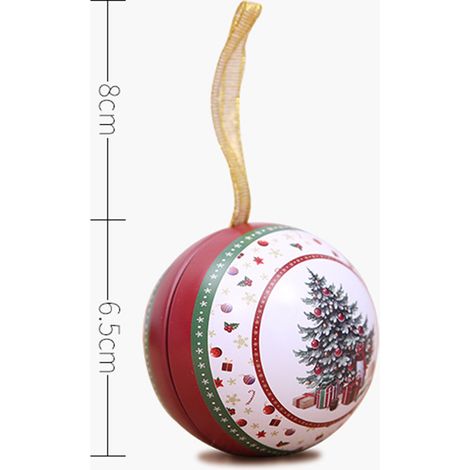 Weihnachtskugel-Dose aus Weißblech, hängende Weihnachtskugel-Dose als Dekoration für Zuhause und Büro (1/5)