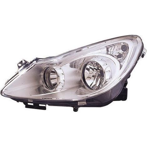 Phare avant gauche H1/H7 chromé Opel Corsa D phase 1 2006-2011