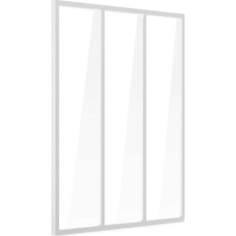 Aluminium-Indoor-Glasdach - 3 Glasscheiben - Weiß - 105 x 123 cm