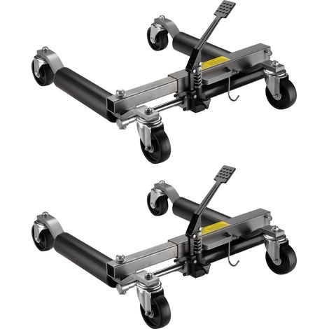 Carrelli sposta auto con cric idraulico 2x Portata 680kg l’uno Per pneumatici larghi max 30cm (1/5)