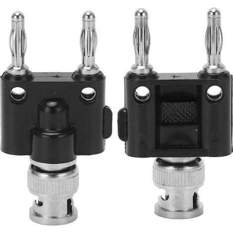 Lot de 2 connecteurs adaptateurs banane BNC mâle vers bornes de haut-parleur à 2 rangées, référence J.20021, 4 mm (1/5)