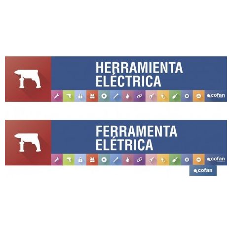 SEÑALETICA IMANTADA PARA EXPOSITOR 975 x 200 mm - HERRAMIENTA MANUAL (1/4)