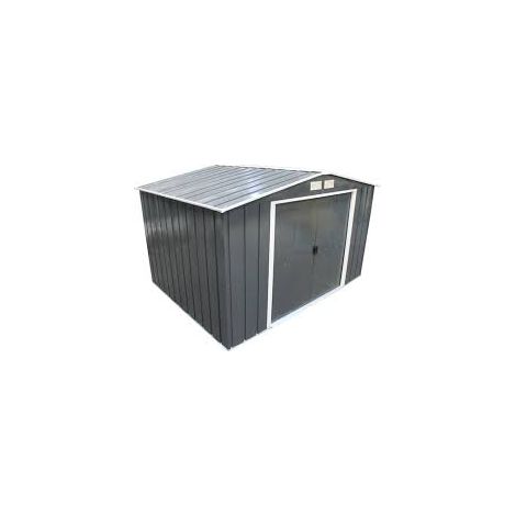 CASETA COBERTIZO METAL JARDIN ECO 8X8 GRIS DURAMAX (1/5)