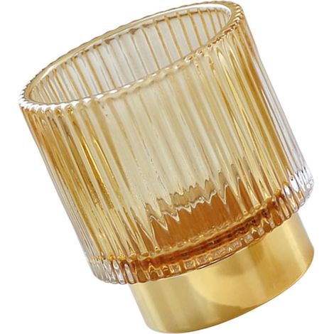 Glass Makeup Organizer with Thick Rim Brush and Pencil