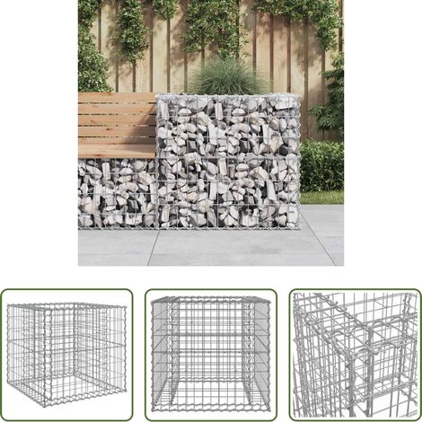 Bordure de jardin -  Panier de gabions argenté 70x70x65 cm fer galvanisé (1/5)