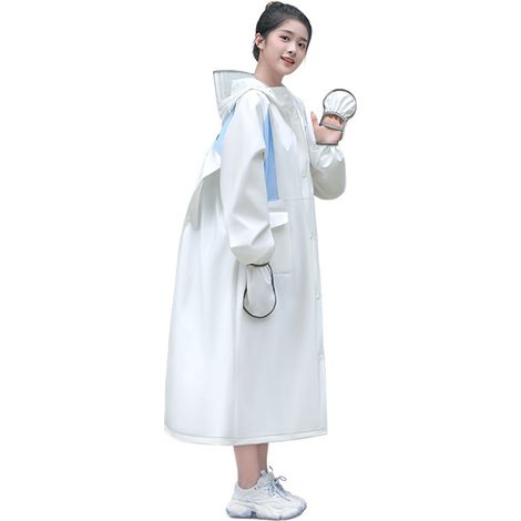 Imperméable EVA réutilisable et portable, poncho de pluie EVA pour adultes, idéal pour les voyages, le vélo et la randonnée (taille XXL).