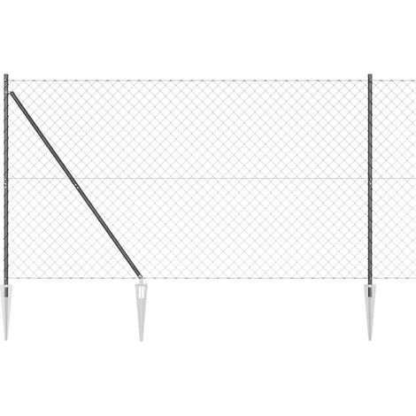 Maison Exclusive - Zaunpfosten Grau 10 x 1,5 m (60 x 60 mm Masche