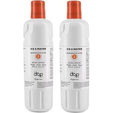 2 filtres à eau pour réfrigérateur – Compatible avec les modèles standard (type Brita, PUR, AquaPure), remplacement facile, filtration efficace du chlore et des impuretés, durée de vie jusqu’à 6 mois (1/5)