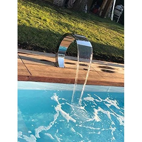Cascade massante INOX 65cm – Finition poli miroir – Compatible piscine chlore/brome – Débit 7 à 26 m³/h – Raccord filetage 1''1/2