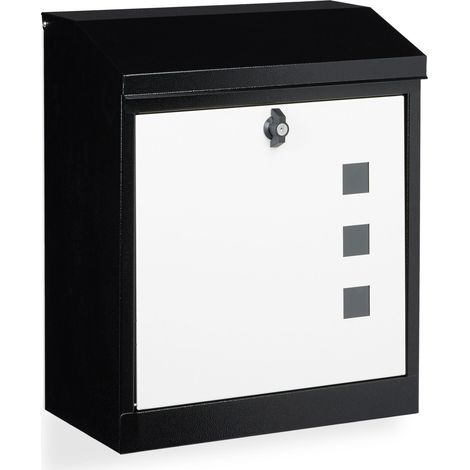 Grande cassetta postale da parete XL per posta voluminosa 53 x 43,5 x 26 cm in acciaio zincato nero 130005251