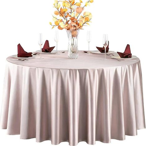 Nappe ronde en satin couleur Roségold 240 cm, brillante, réutilisable