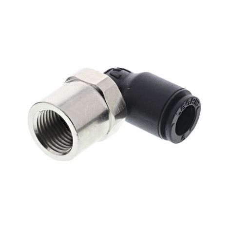 Adaptateur fileté coudé Legris LF3000 vers Enfichable 6 mm G 1/8 Femelle ( Prix pour Paquet de 5 )