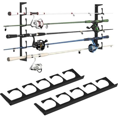 Support d'organisation pour cannes à pêche,Support de canne à pêche pour cannes,Supports de canne à pêche,Porte Canne à Pêche,convient pour ranger des cannes à pêche,des bâtons de ski, etc. (1/5)
