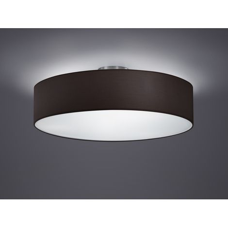 Runde LED Deckenleuchte mit Stoffschirm in Schwarz Ø 50cm (1/5)