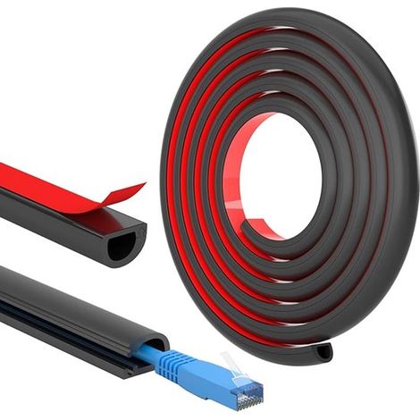 Chemin de câbles au sol 300 cm, organisateur de câbles, pont de câbles, protection de câbles, tapis de câbles, guide-câbles auto-adhésif, chemin de câbles en plastique à fermeture automatique. (1/5)