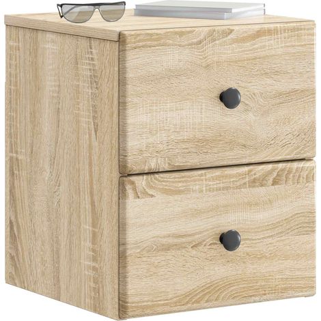 Maison Exclusive - Mobiletto da notte a muro 2 pcs Rovere Sonoma 34,5 x 33 x 40 cm
