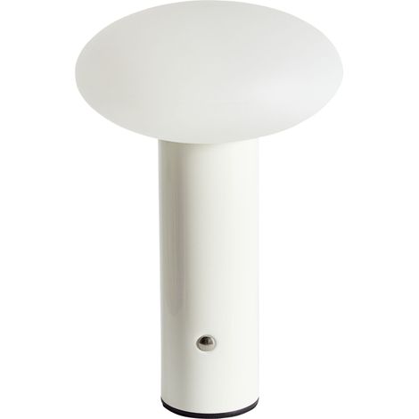 Lampe de Table Moderne en Fer PE Lumière LED Intérieur Sans Fil Champignon Blanc Buayan