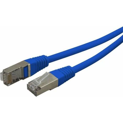 Cordon réseau RJ45 Cat.6 blindé F/UTP 1.00m Cuivre - Bleu - 997349