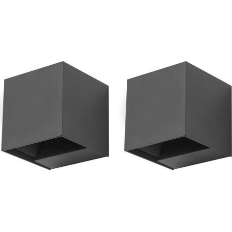 Forlight Rex (2uds) Aplique Exterior LED con Haz de Luz Modulable. Aplique de Pared para Jardín y Terraza Impermeable IP54 con Luz LED Blanco Cálido 4000K de 5.2W y 350lm. Color Gris Urbano