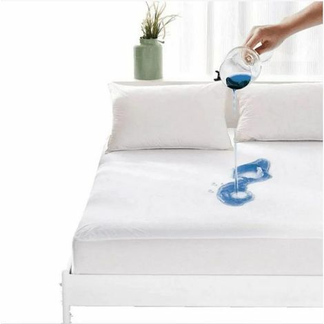 Couvre-lit Protège-matelas - dimensions 160x200cm - surmatelas imperméable - protège-matelas - anti-allergique aux acariens et aux moisissures - respirant en différents (1/3)
