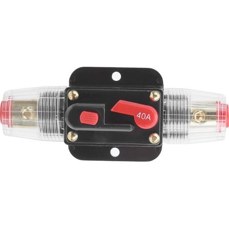 Disjoncteur de courant à réinitialisation automatique, interrupteur, ampères Audio, Protection contre les surcharges, porte-fusible avec manuel pour voiture, bateau, stéréo 40a (1/5)