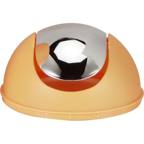 Mini poubelle à couvercle rabattable orange pour la maison, le salon, la chambre, le bureau ou la table de chevet. (1/5)