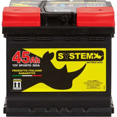 System+ Batteria Auto 45Ah 380A 12V - Tecnologia Acido Libero