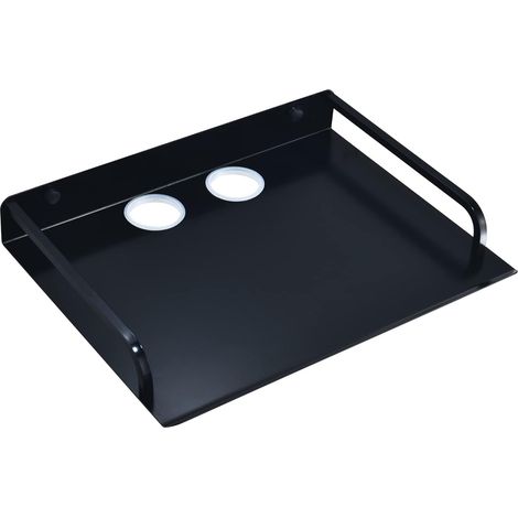 Étagère Murale en Métal pour Projecteur Routeur, 33 x 25,5cm Aluminium Anodisé, Inoxydable, Ouvert pour le Wi-Fi et le Refroidissement, Sans Perçage, Support Mural pour Décodeur (1/5)