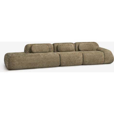 Divano modulare angolare a 3 pezzi con chaise longue sinistra in ciniglia confezionato sottovuoto Merida SKLUM            
