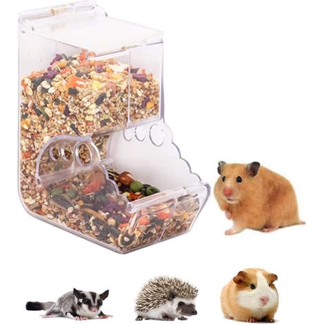 Hamster Feeder, Bin, Vending Machine with Holder for Pigeon, Parrot, Mini Hedgehog, Hamster, Small Animal - 370ml (1/5)