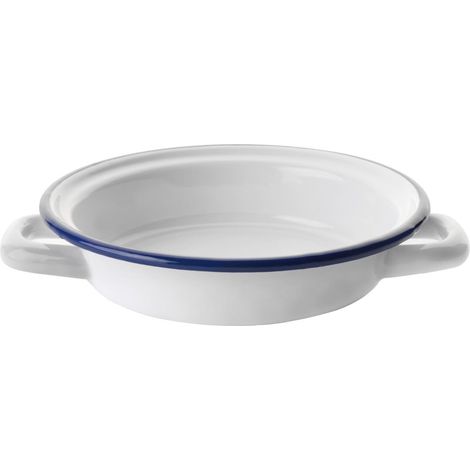 Assiette à œufs émaillée 16 cm, Couleur Blanche, pour Servir, présenter ou décorer des Tables.