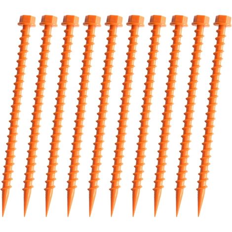 10 picchetti/viti in plastica/picchetti per fissare tende da campeggio/verande/esterni