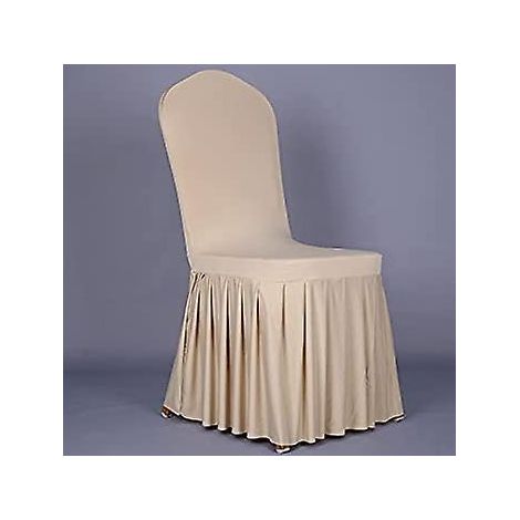 (champagne)1 Pcs Universelle Housse De Chaise Lastique, Jupe Extensible Pour Dcoration De Chaise, Stretch-housse Couverture De Chaise, Pour Mariag (1/5)