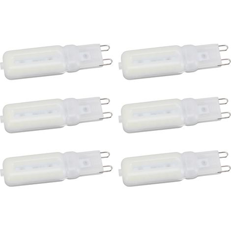 Lot de 6 ampoules G9 7W/32LED/2835 dimmables, abat-jour blanc laiteux 220V, lumière chaude pour plafonnier, suspension, applique, lampe de table. (1/5)