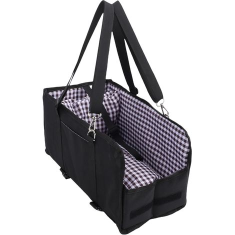 Siège auto pour chien avec console centrale antidérapante et portable, rehausseur de sécurité pour chien, noir. (1/5)