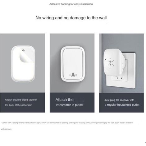 Sonnette Extérieure - Sans Fil - Étanchéité IP65 - Résistante Neige Pluie Humidité - Blanc - 1 Pièce (1/4)