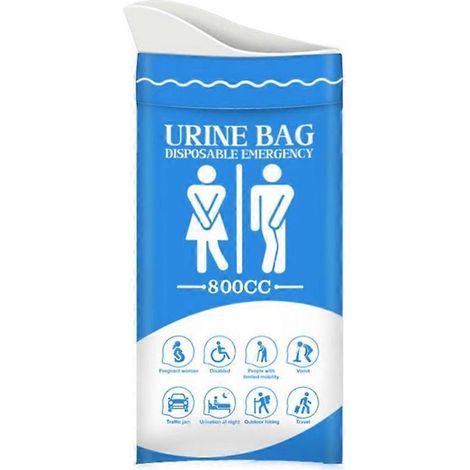 Packung mit 24 Einweg-Urinbeuteln à 800 ml, Reiseurinale zum Urinieren, Notfallurinale für Autofahrten, Camping, Wandern. (1/5)