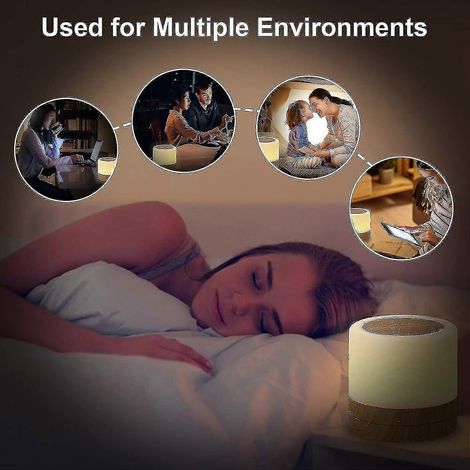 Veilleuse Fong, lampe tactile portable, lampe de chevet rechargeable à intensité variable, lampe de soin des yeux avec changement de couleur RGB (1/2)
