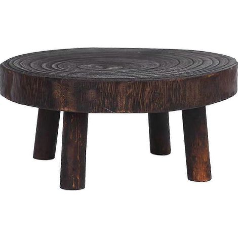 Pflanzenständer aus Holz, Pflanzenhocker, Präsentationsständer, Vasenständer, runder Blumentopfständer, Blumentopfhocker für Schreibtisch, Balkon, Terrasse, Garten-Brown 14cmx9cm (1/5)
