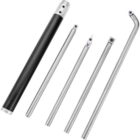 Vevor – Ciseaux à bois 5 pièces – Outils de tournage en acier à haute teneur en carbone – Prise ergonomique – Pour rainures en V et courbes
