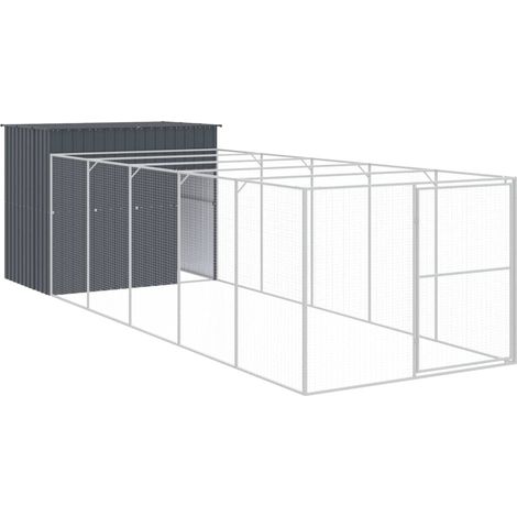 Maison Exclusive - Hundehütte mit Auslauf Anthrazit 214x661x181cm