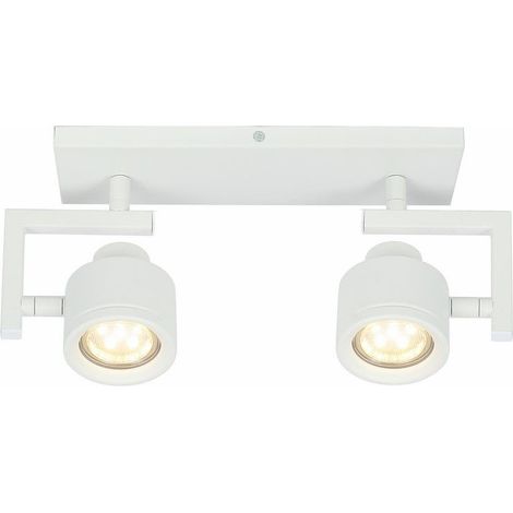 Spot plafonnier double blanc orientable Alenis 2 2xGU10