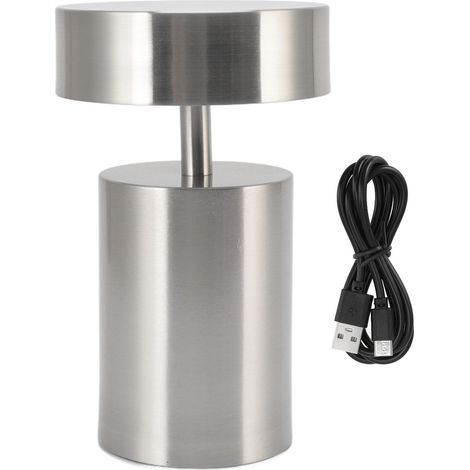 Ortviai Lampe de table LED rechargeable sans fil avec 3 niveaux de luminosité, finition argentée et design nordique (1/5)