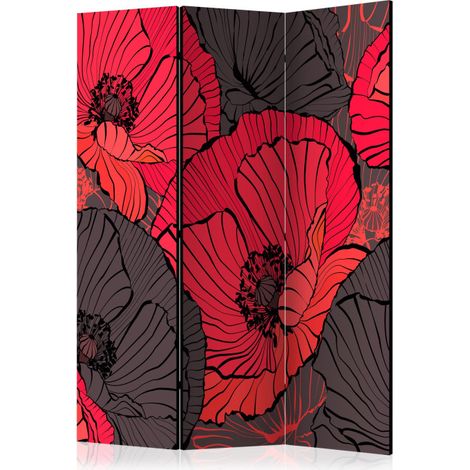 Paravent 3 Volets "Pleated Poppies" 135x172cm (1/2)