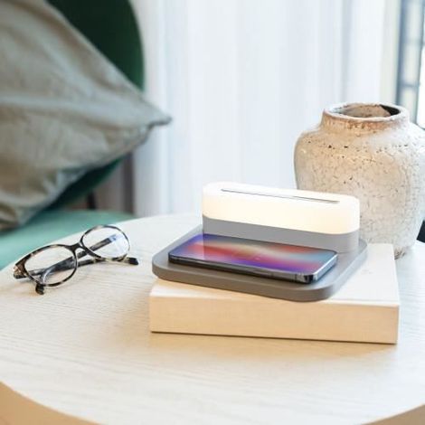 Table lamp - LIVOO - MODULA - Contemporary design - Induction charger - 1 bulb