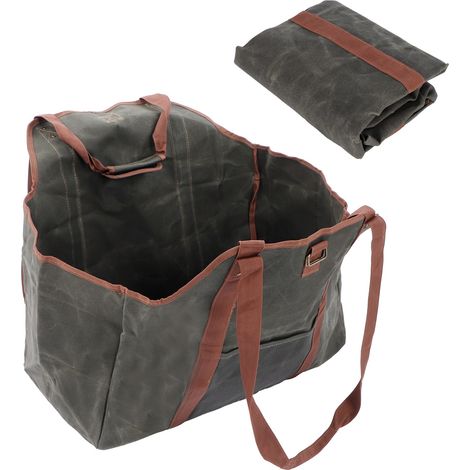 Porte-bûches en toile cirée imperméable, sac de transport pour bois de chauffage, idéal pour activités extérieures (1/5)