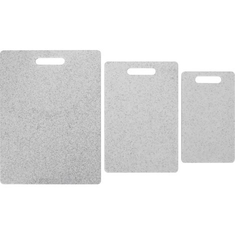 Ensemble de 3 planches à découper imitation marbre, double face, accessoire de cuisine (blanc) (1/5)