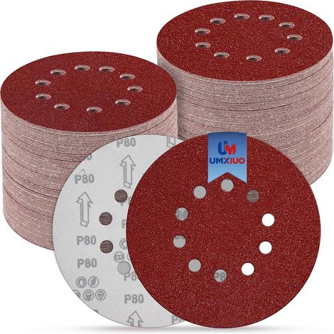 Lot de 18 Disque Abrasif 225 mm, 10 Trous, Grain 60 à 320, Pour Ponceuse Girafe, Bois Et Métal (1/5)