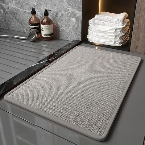 Wasserabsorbierende Küchenmatte, Küchenmatte für vor die Spüle, ölabsorbierende Küchenmatte, rutschfeste Küchenmatte, strapazierfähige Küchenmatte, graue Küchenmatte 50 x 80 cm