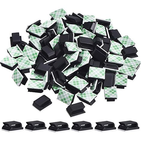 ZOLGINAH 100 Pièces Clips de Câble Adhésif Clips de Fils Gestion des Câbles Serre-Câbles Support de Cordon de Fil, Blanc (1/5)